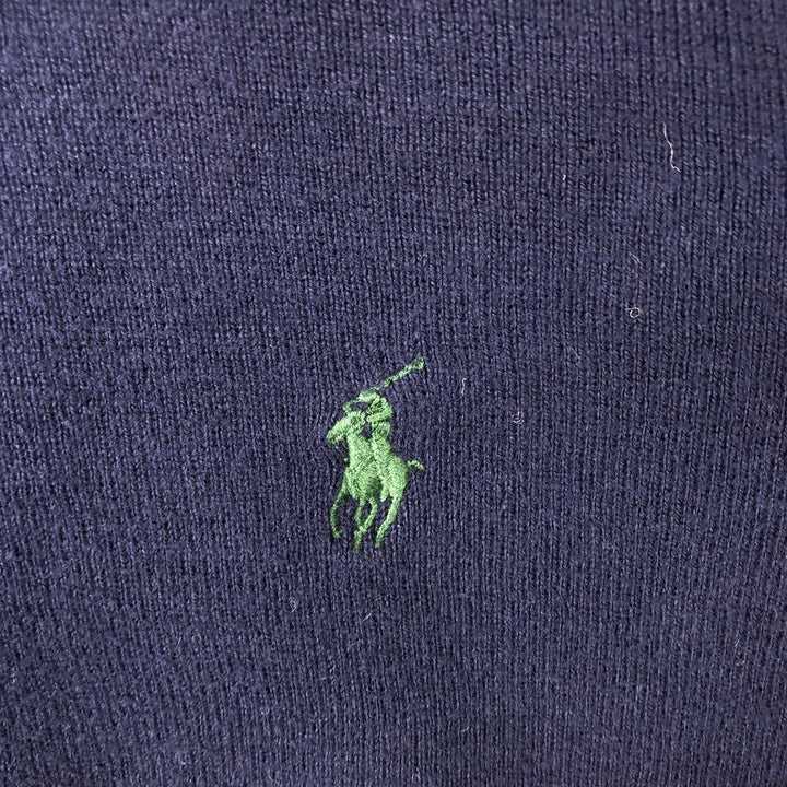 Ralph Lauren POLO by Ralph Lauren Cotton Knit Sweater Men's L size cotton navy blue type Vintage Second Hand