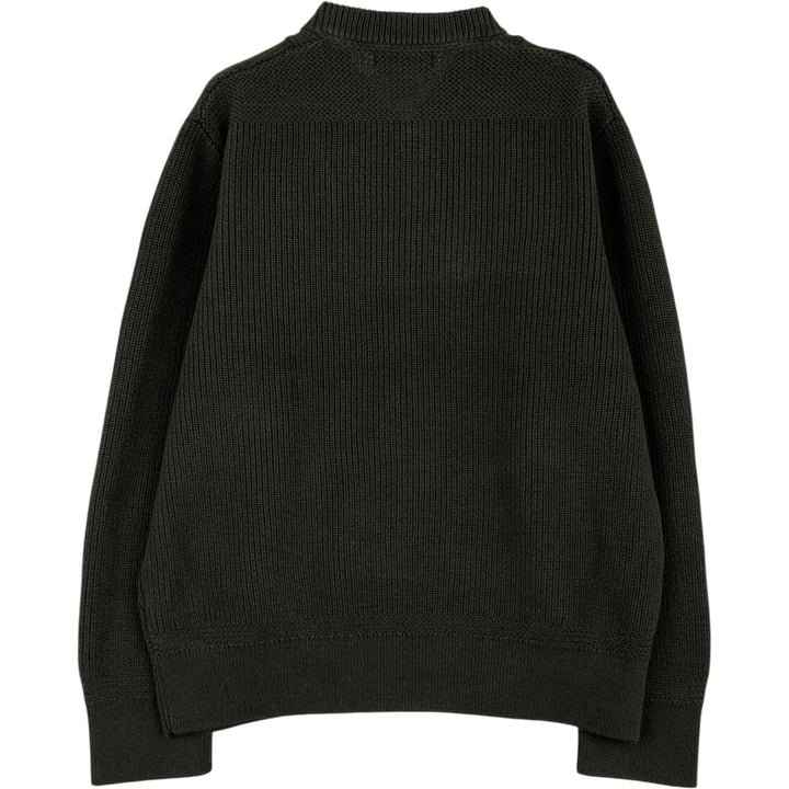 Eddie Bauer Ribbed Cotton Knit Half-Button Sweater, Men's Size L cotton Khaki type sage green Vintage Second Hand
