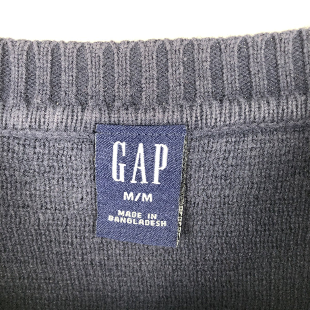 GAP Cotton Knit Sweater, Men's Size M cotton navy blue type Vintage Second Hand