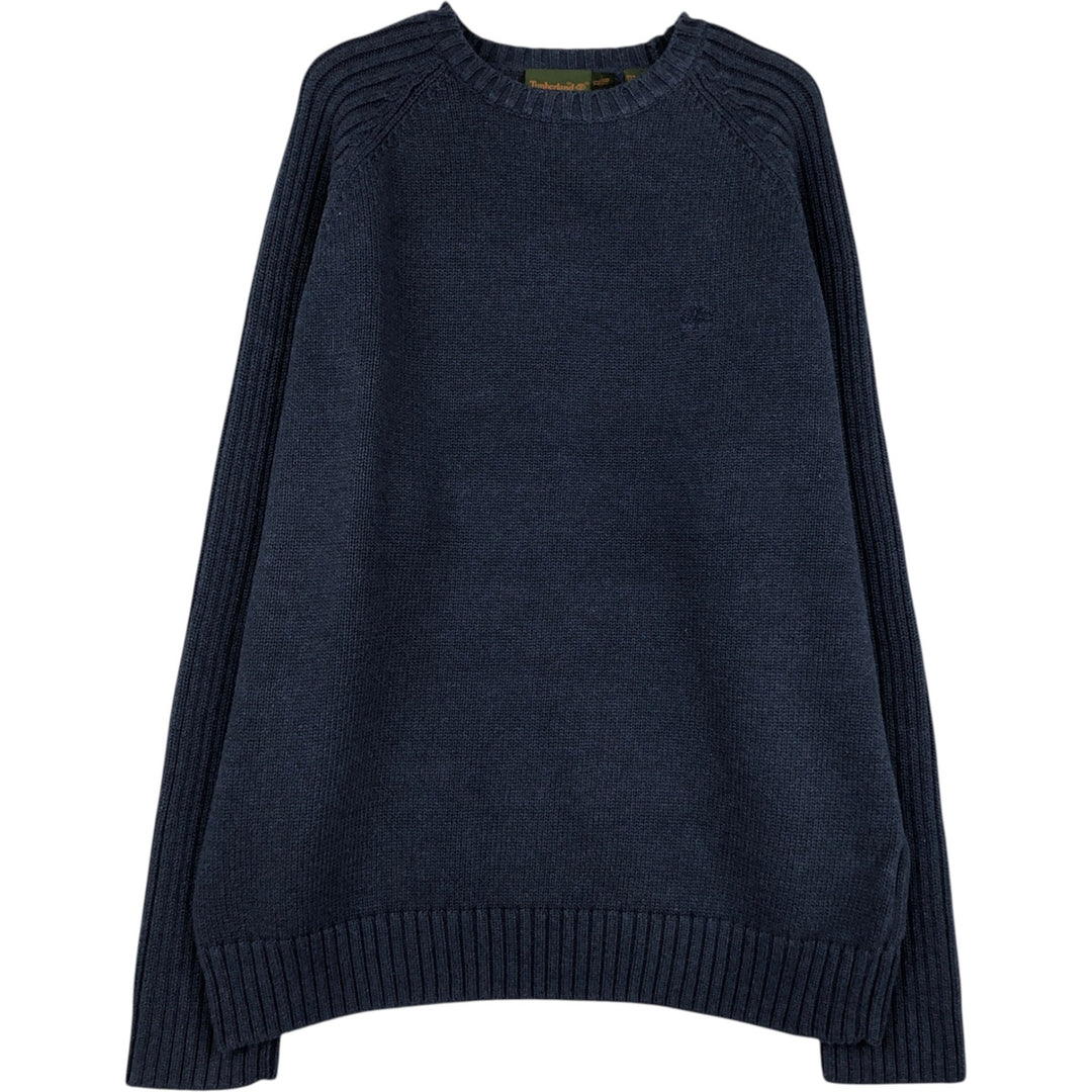 Vintage 1990s-2000'S Timberland cotton knit sweater, men's size XL cotton navy blue type Vintage Second Hand