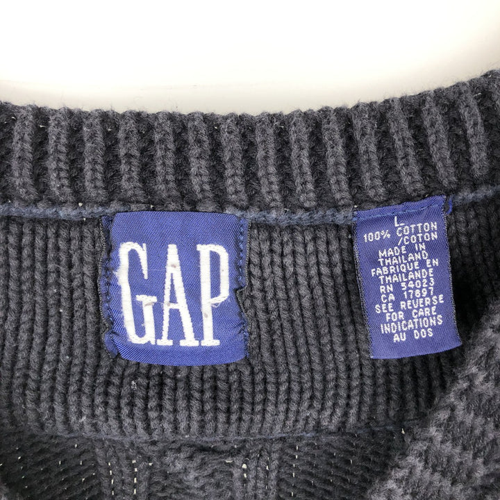 90'S GAP Old Gap Cardigan Sweater, Men's Size L, Vintage cotton black type Vintage Second Hand