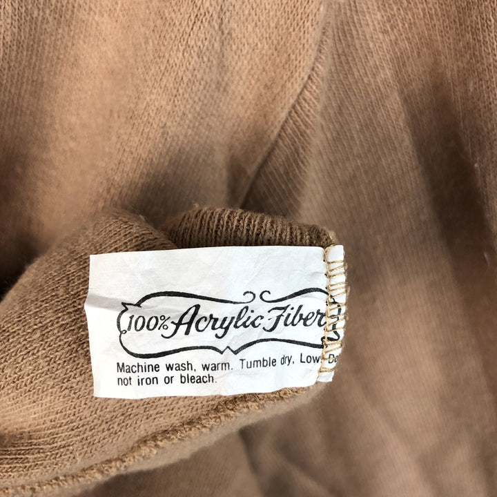 Vintage 1970'S Lacoste IZOD V-neck acrylic knit sweater, men's size L acrylic beige type brown Vintage Second Hand