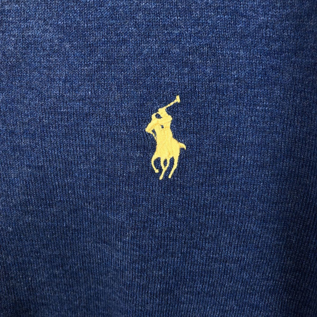 Ralph Lauren POLO by Ralph Lauren V-neck Pima cotton knit sweater, men's size L Pima Cotton blue type Vintage Second Hand