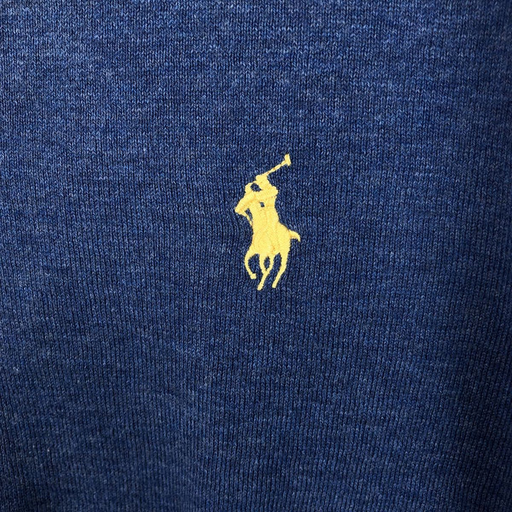 Ralph Lauren POLO by Ralph Lauren V-neck Pima cotton knit sweater, men's size L Pima Cotton blue type Vintage Second Hand