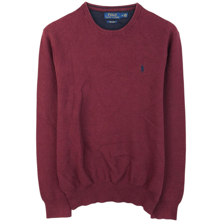 Ralph Lauren POLO RALPH LAUREN Pima cotton knit sweater, men's size M Pima Cotton red type reddish brown Vintage Second Hand