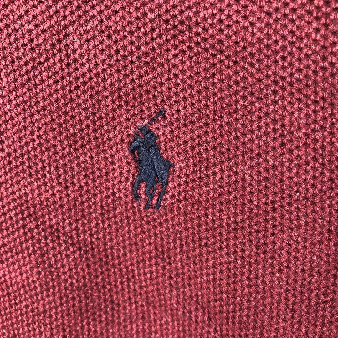 Ralph Lauren POLO RALPH LAUREN Pima cotton knit sweater, men's size M Pima Cotton red type reddish brown Vintage Second Hand