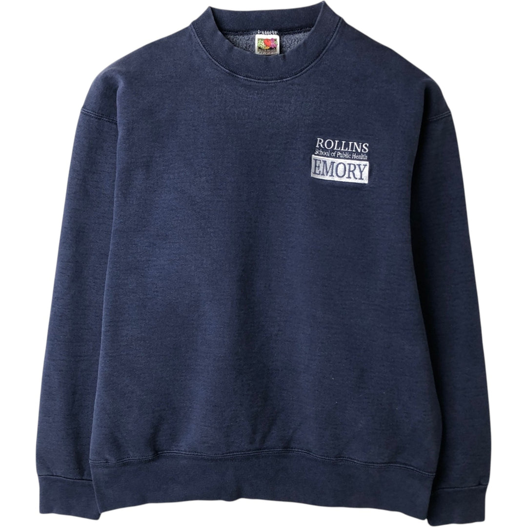 2000'S Fruit of the Loom Super Cotton Print Sweatshirt, Men's Size L cotton navy blue type Vintage Second Hand