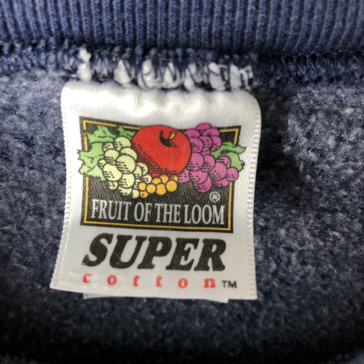 2000'S Fruit of the Loom Super Cotton Print Sweatshirt, Men's Size L cotton navy blue type Vintage Second Hand