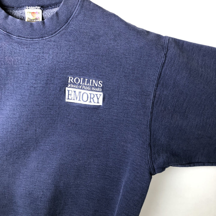 2000'S Fruit of the Loom Super Cotton Print Sweatshirt, Men's Size L cotton navy blue type Vintage Second Hand
