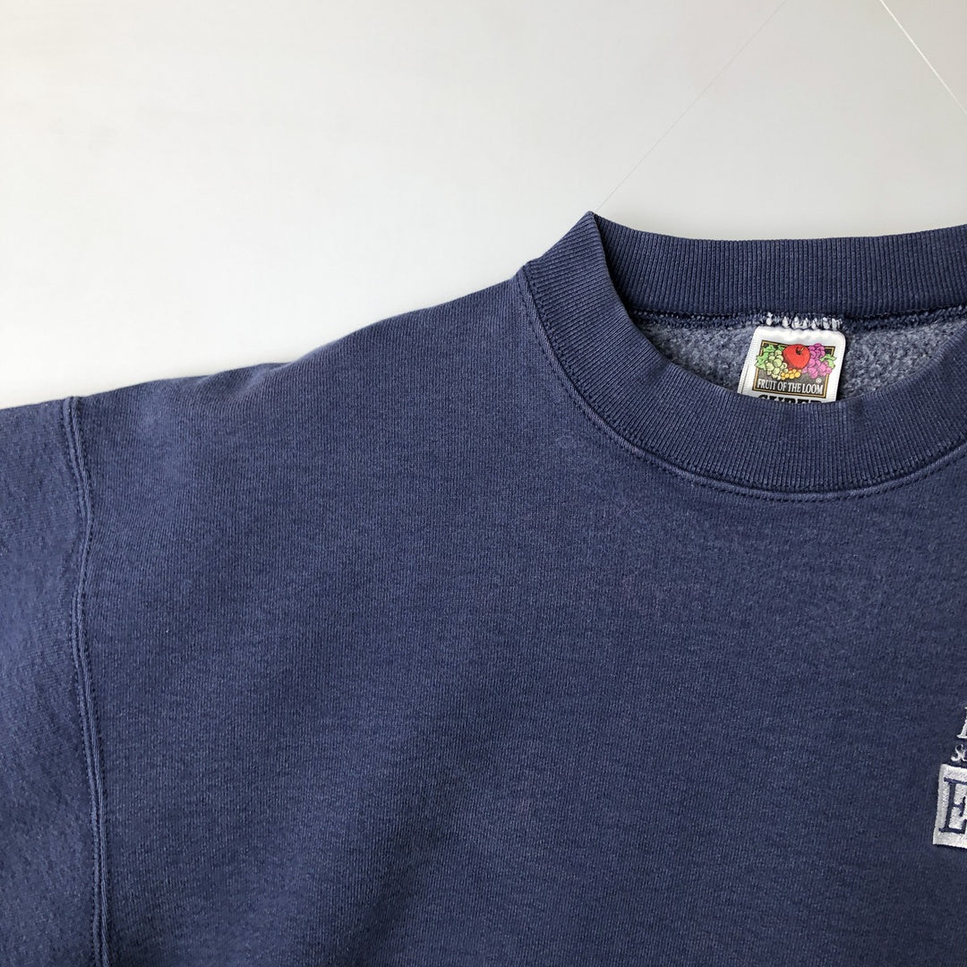 2000'S Fruit of the Loom Super Cotton Print Sweatshirt, Men's Size L cotton navy blue type Vintage Second Hand