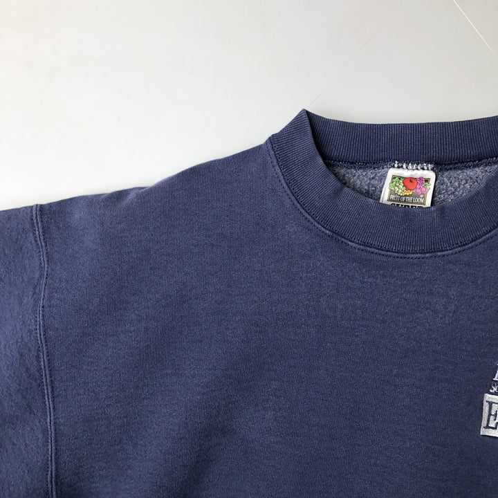 2000'S Fruit of the Loom Super Cotton Print Sweatshirt, Men's Size L cotton navy blue type Vintage Second Hand