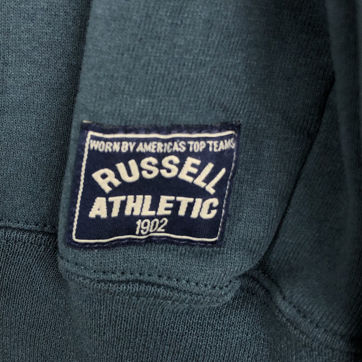 90'S Russell Half-Zip Sweatshirt, Made in USA, Men's Size L, Vintage cotton green type Vintage Second Hand