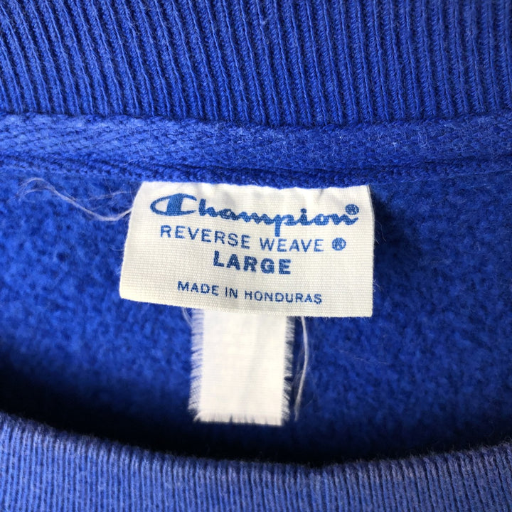 Champion REVERSE WEAVE Reverse Weave College Sweatshirt Trainer Men's L size cotton blue type Vintage Second Hand