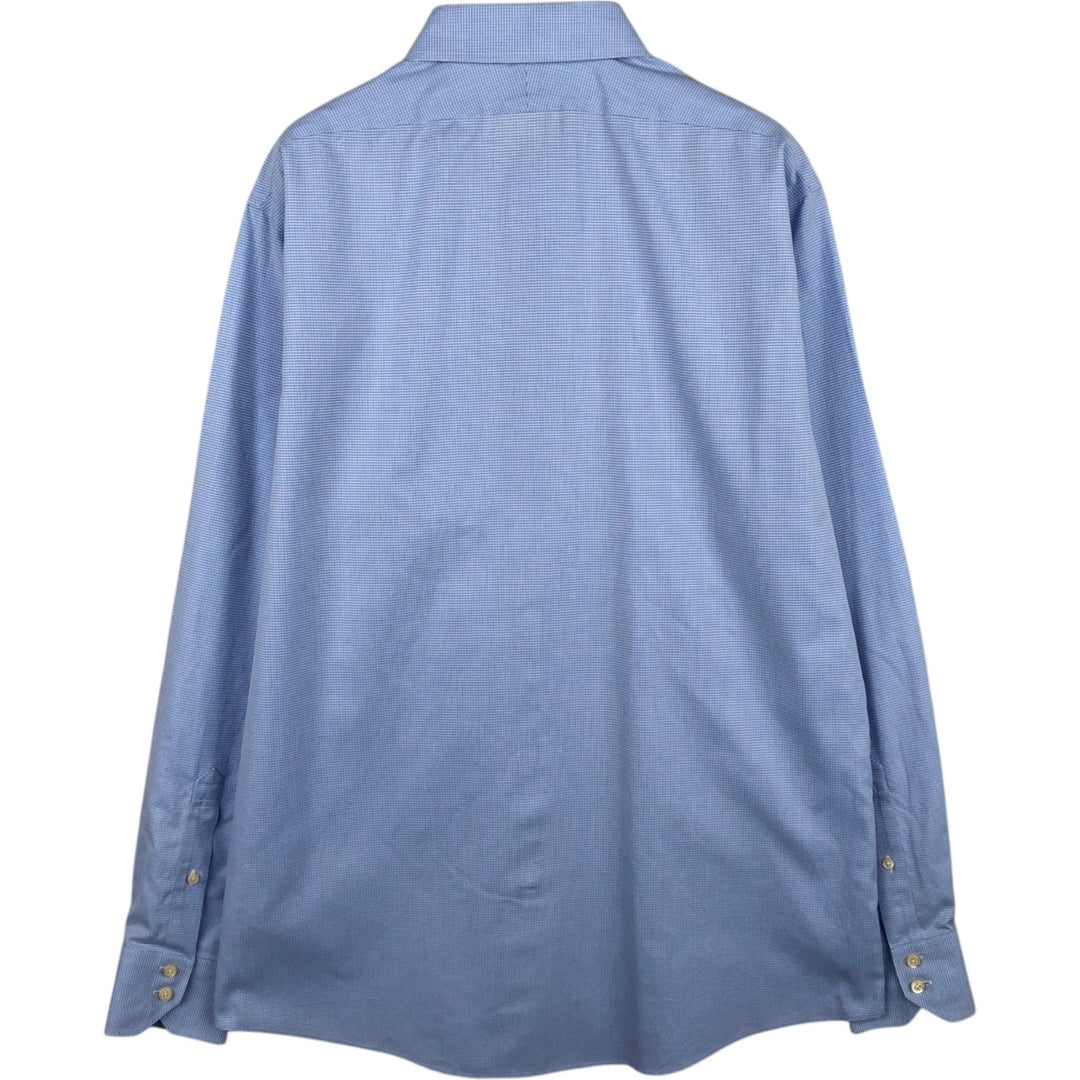 Brooks Brothers Est. 1818 REGENT Long Sleeve Cotton Check Shirt, Men's Size L Supima Cotton Blue type light blue Vintage Second Hand