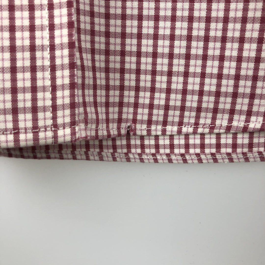 Brooks Brothers 1818 Regent Fit Long Sleeve Cotton Check Shirt, Men's Size L Supima Cotton Red type red-purple Vintage Second Hand