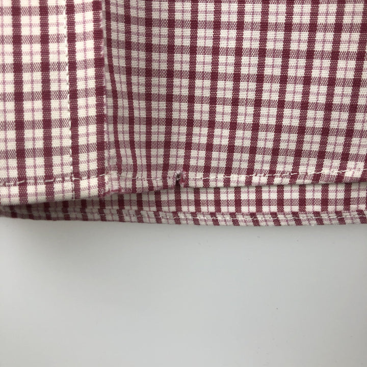 Brooks Brothers 1818 Regent Fit Long Sleeve Cotton Check Shirt, Men's Size L Supima Cotton Red type red-purple Vintage Second Hand
