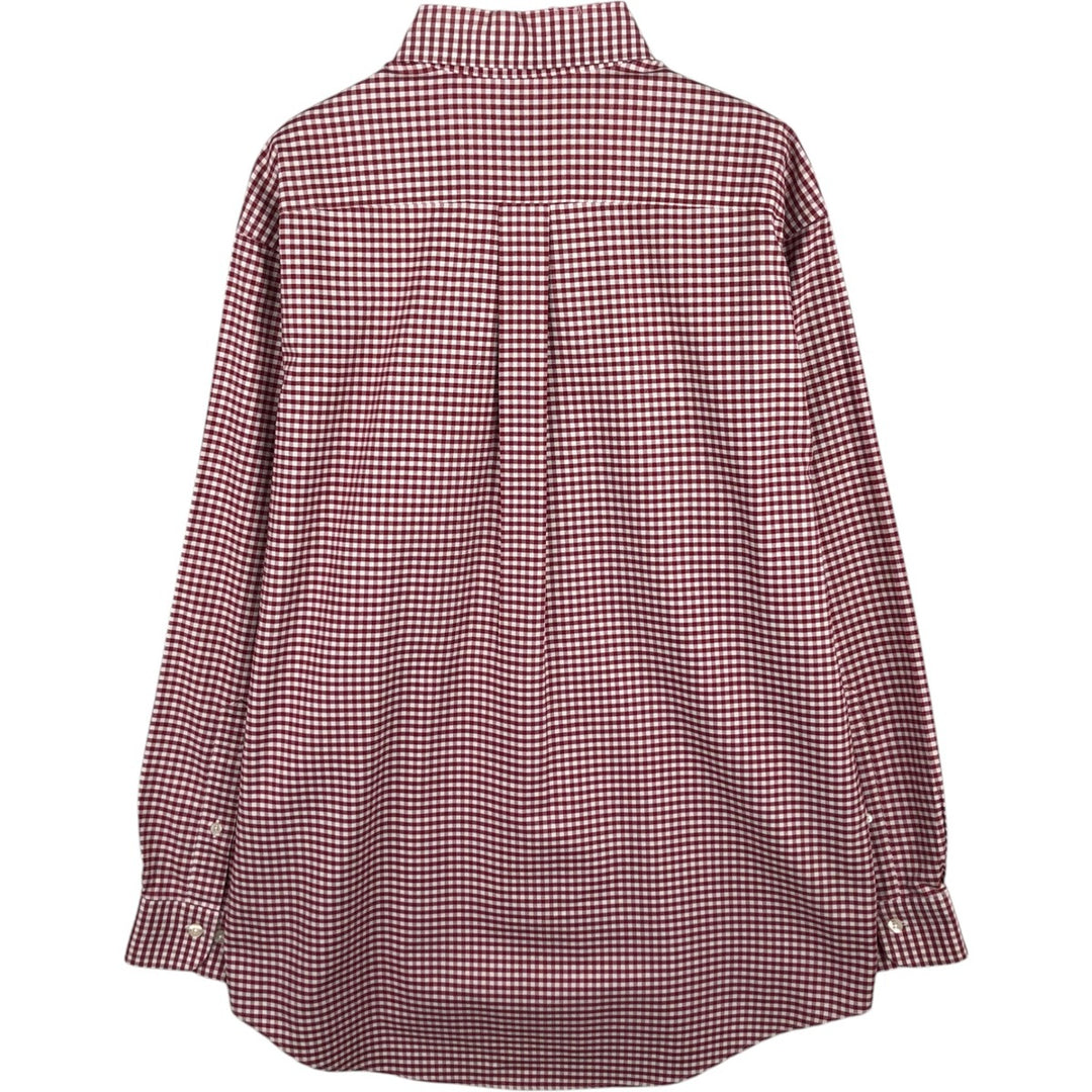 Brooks Brothers Est. 1818 Gingham Check Long Sleeve Button-Down Check Shirt, Men's Size Medium Supima Cotton red type Vintage Second Hand