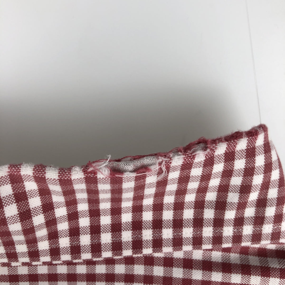 Brooks Brothers Est. 1818 Gingham Check Long Sleeve Button-Down Check Shirt, Men's Size Medium Supima Cotton red type Vintage Second Hand