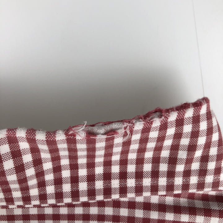 Brooks Brothers Est. 1818 Gingham Check Long Sleeve Button-Down Check Shirt, Men's Size Medium Supima Cotton red type Vintage Second Hand
