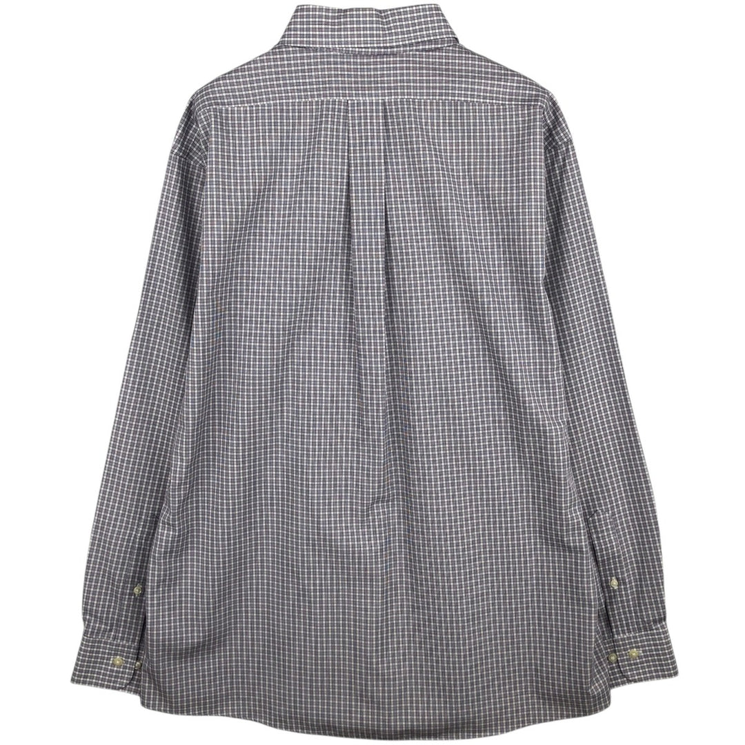 Brooks Brothers 1818 REGENT FIT Long Sleeve Button-Down Check Shirt Men's XL cotton navy blue type Vintage Second Hand