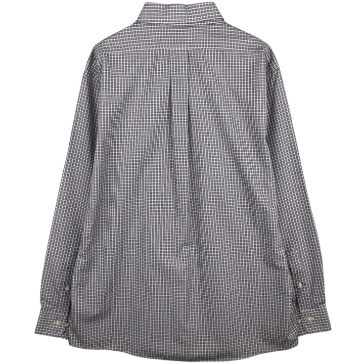 Brooks Brothers 1818 REGENT FIT Long Sleeve Button-Down Check Shirt Men's XL cotton navy blue type Vintage Second Hand