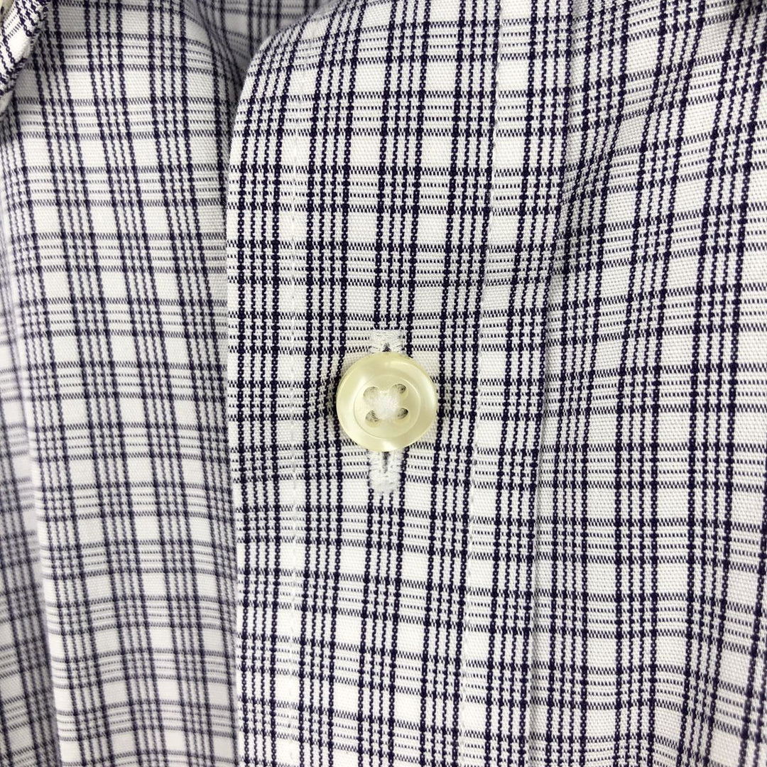 Brooks Brothers 1818 REGENT FIT Long Sleeve Button-Down Check Shirt Men's XL cotton navy blue type Vintage Second Hand