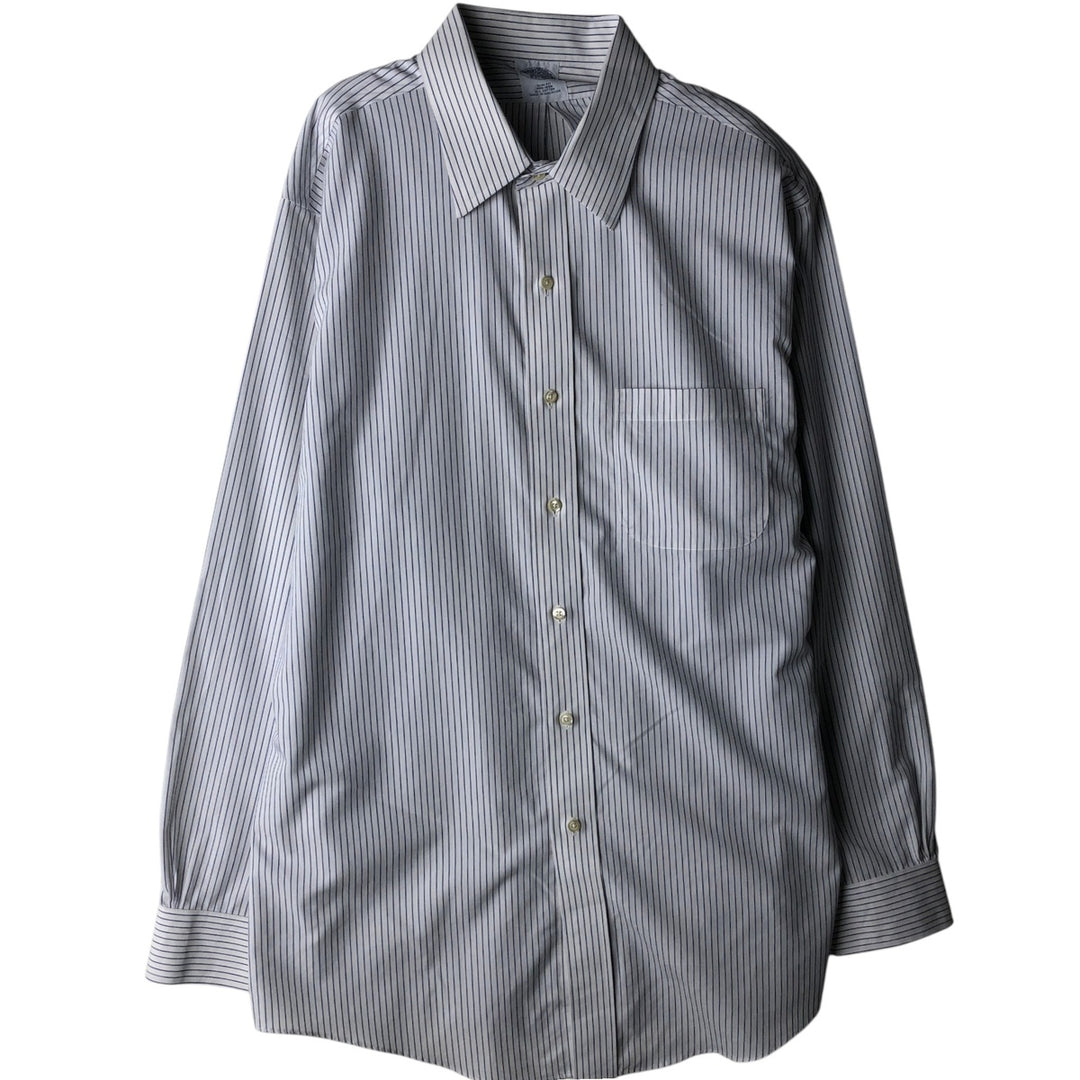 Brooks Brothers Est.1818 Long Sleeve Cotton Striped Shirt, Men's Size L cotton white type Vintage Second Hand