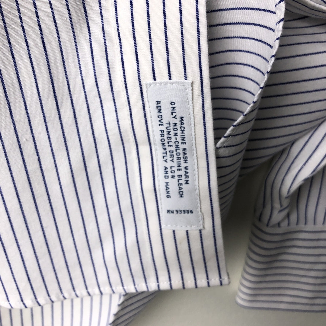 Brooks Brothers Est.1818 Long Sleeve Cotton Striped Shirt, Men's Size L cotton white type Vintage Second Hand