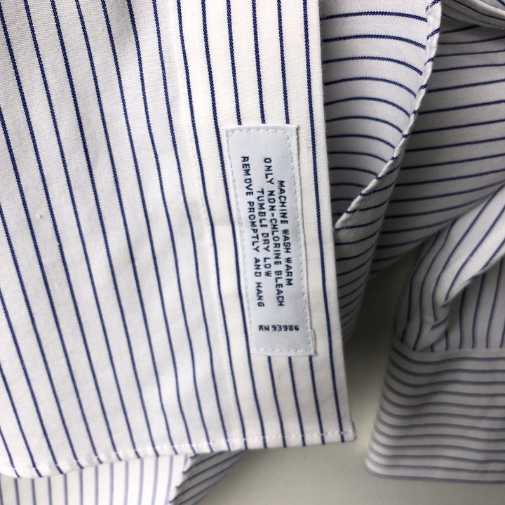 Brooks Brothers Est.1818 Long Sleeve Cotton Striped Shirt, Men's Size L cotton white type Vintage Second Hand