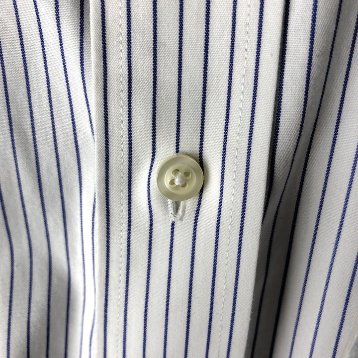Brooks Brothers Est.1818 Long Sleeve Cotton Striped Shirt, Men's Size L cotton white type Vintage Second Hand