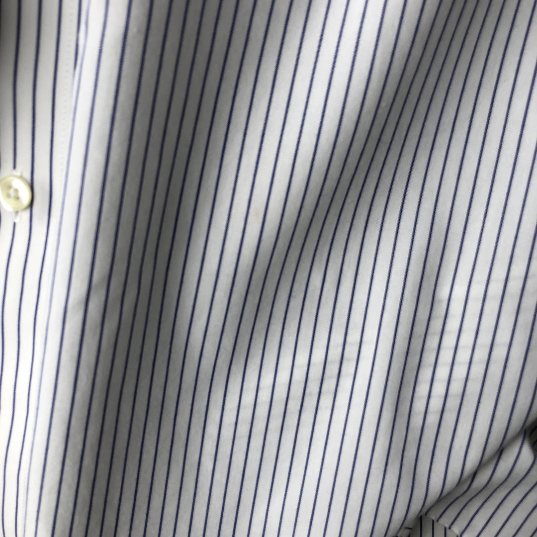 Brooks Brothers Est.1818 Long Sleeve Cotton Striped Shirt, Men's Size L cotton white type Vintage Second Hand