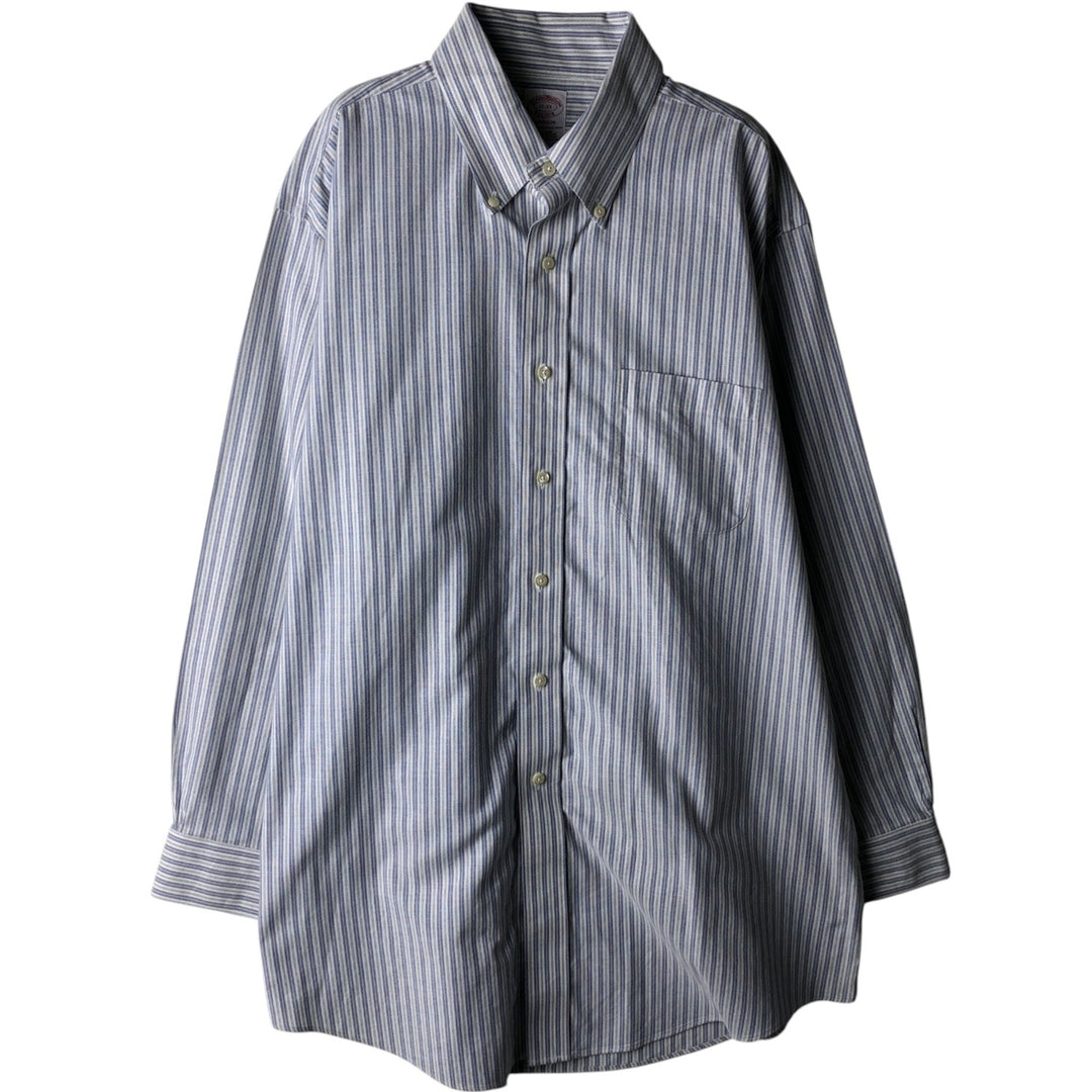 Brooks Brothers Est. 1818 MADISON Multi-Stripe Long Sleeve Button-Down Striped Shirt, Men's Size XL Supima Cotton white type Vintage Second Hand