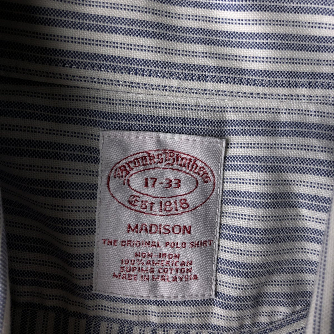 Brooks Brothers Est. 1818 MADISON Multi-Stripe Long Sleeve Button-Down Striped Shirt, Men's Size XL Supima Cotton white type Vintage Second Hand