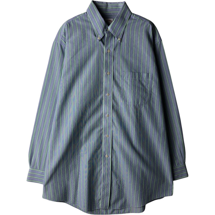 Brooks Brothers 346 Multi-Stripe Long Sleeve Button-Down Striped Shirt, Men's Size L cotton blue type Vintage Second Hand
