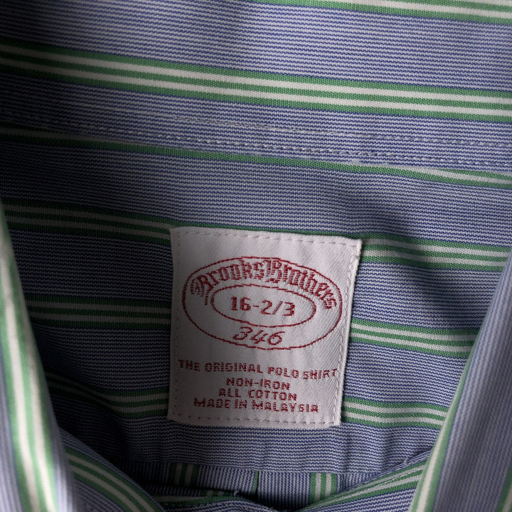 Brooks Brothers 346 Multi-Stripe Long Sleeve Button-Down Striped Shirt, Men's Size L cotton blue type Vintage Second Hand