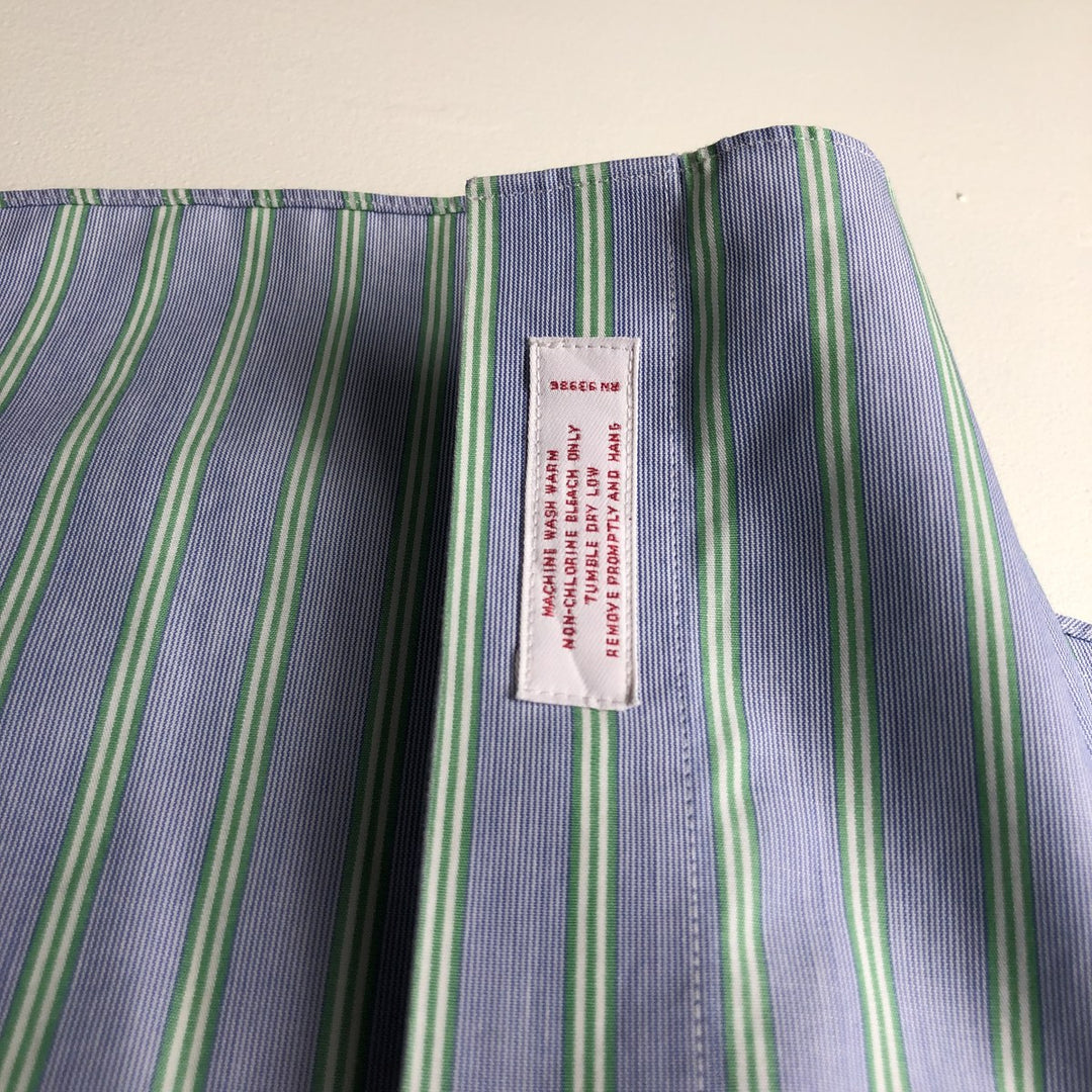 Brooks Brothers 346 Multi-Stripe Long Sleeve Button-Down Striped Shirt, Men's Size L cotton blue type Vintage Second Hand