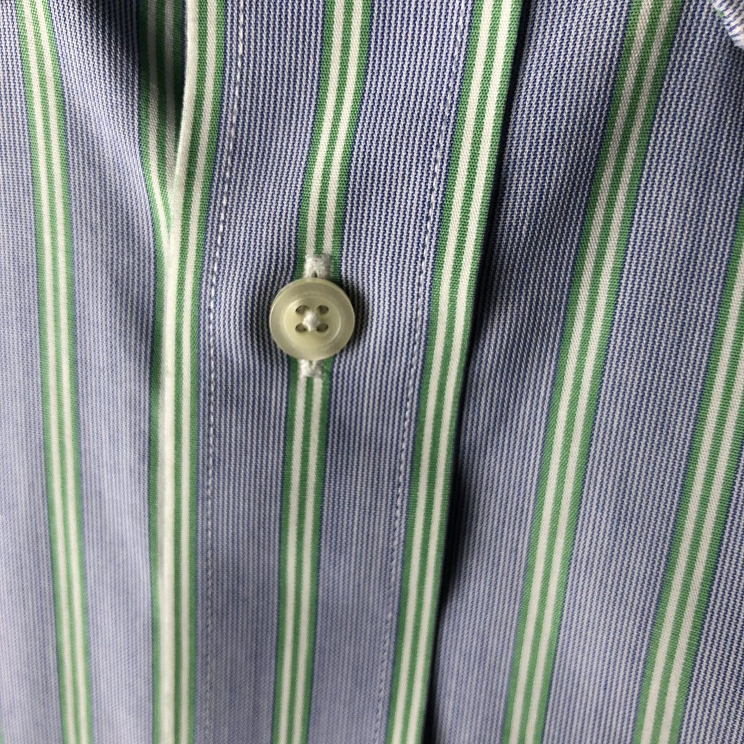 Brooks Brothers 346 Multi-Stripe Long Sleeve Button-Down Striped Shirt, Men's Size L cotton blue type Vintage Second Hand