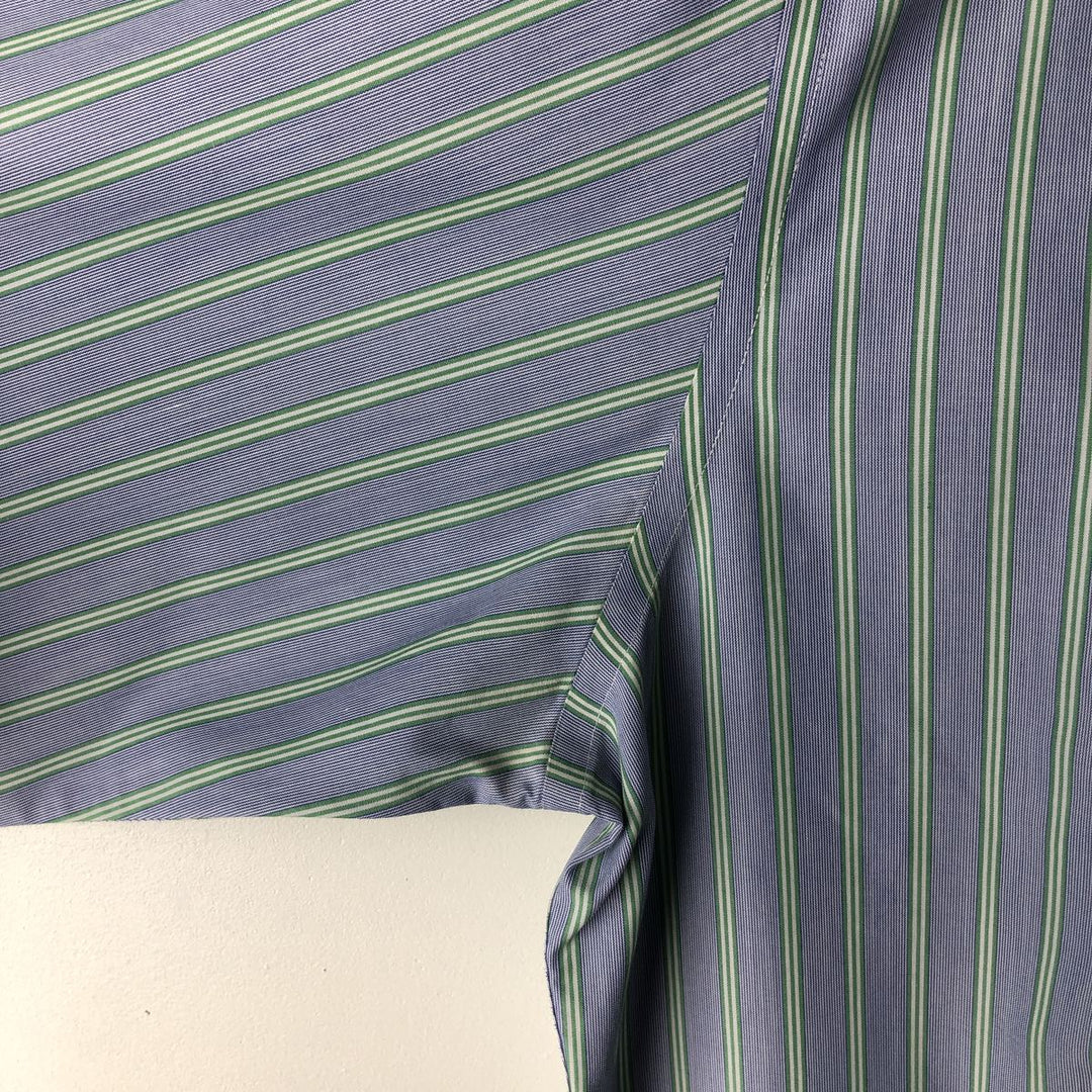 Brooks Brothers 346 Multi-Stripe Long Sleeve Button-Down Striped Shirt, Men's Size L cotton blue type Vintage Second Hand