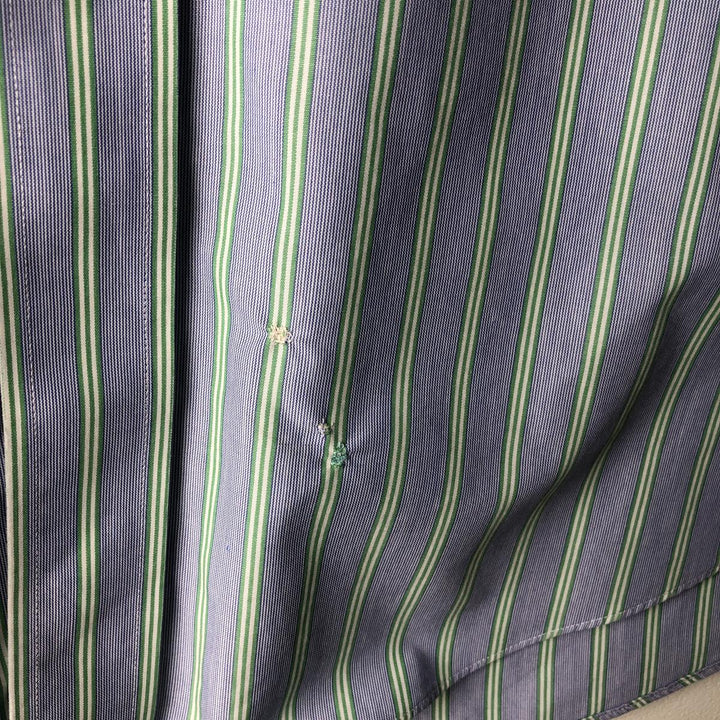 Brooks Brothers 346 Multi-Stripe Long Sleeve Button-Down Striped Shirt, Men's Size L cotton blue type Vintage Second Hand