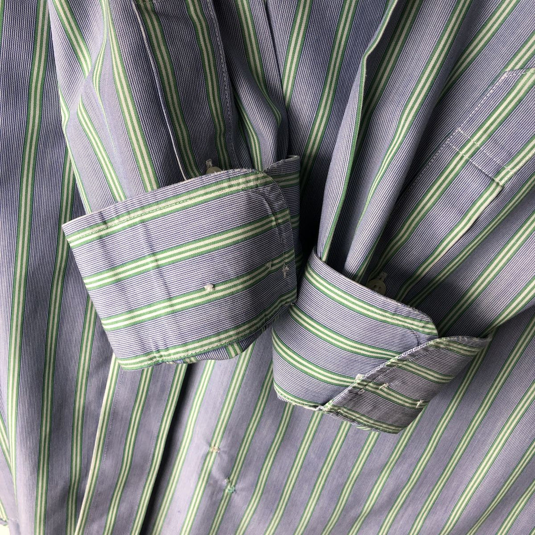 Brooks Brothers 346 Multi-Stripe Long Sleeve Button-Down Striped Shirt, Men's Size L cotton blue type Vintage Second Hand