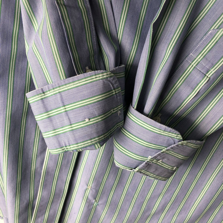 Brooks Brothers 346 Multi-Stripe Long Sleeve Button-Down Striped Shirt, Men's Size L cotton blue type Vintage Second Hand