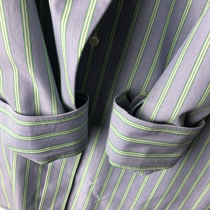 Brooks Brothers 346 Multi-Stripe Long Sleeve Button-Down Striped Shirt, Men's Size L cotton blue type Vintage Second Hand