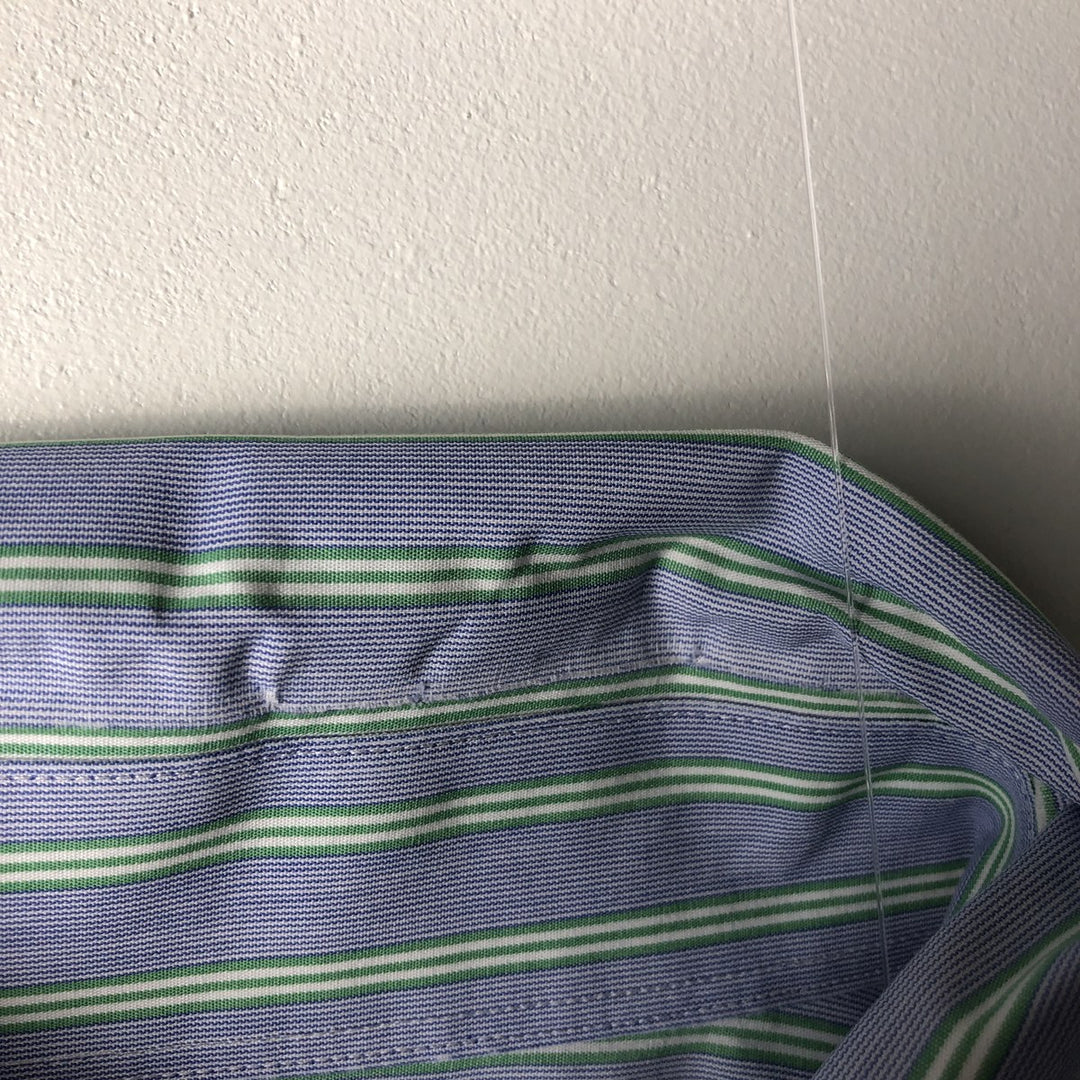 Brooks Brothers 346 Multi-Stripe Long Sleeve Button-Down Striped Shirt, Men's Size L cotton blue type Vintage Second Hand