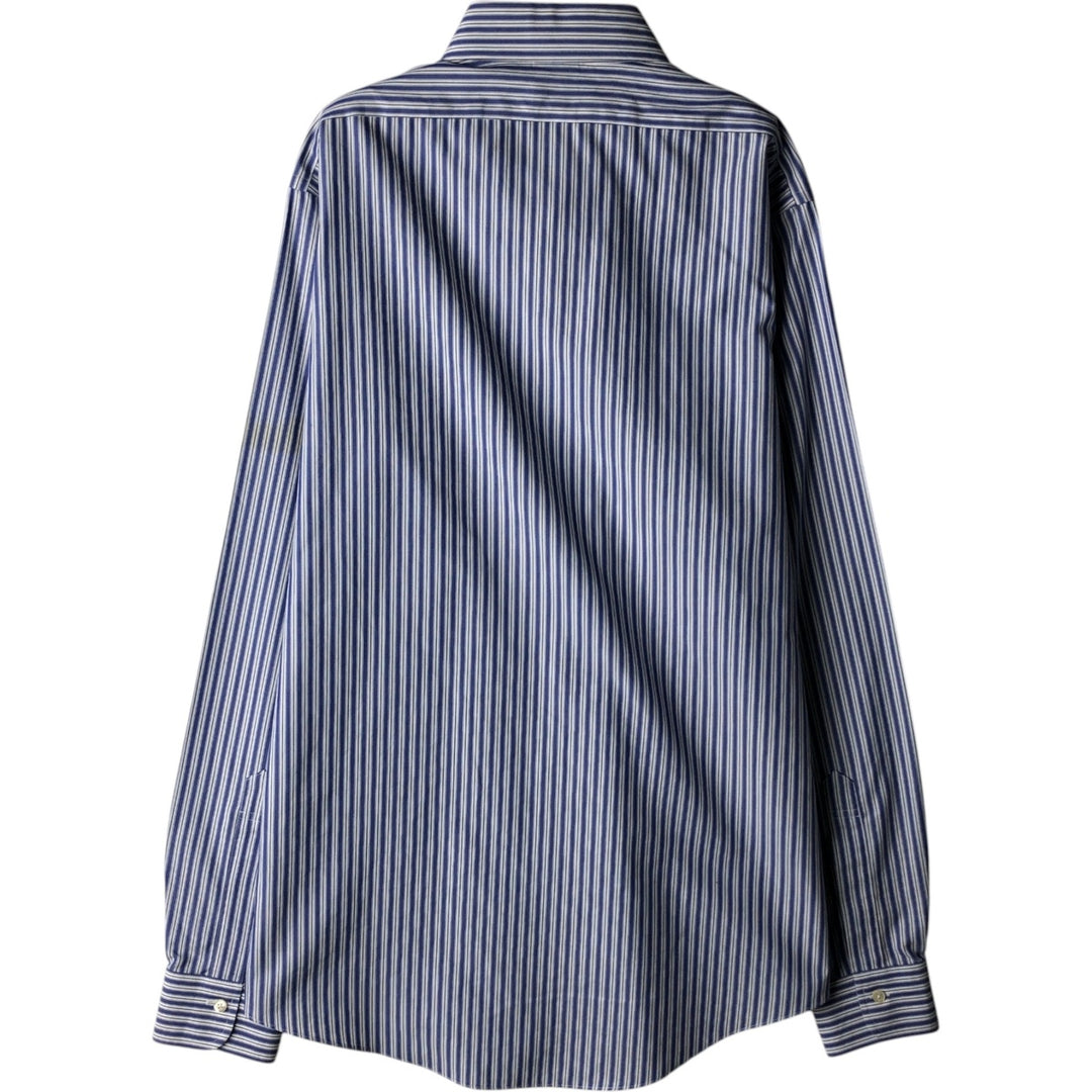 Brooks Brothers Est. 1818 Classic Multi-Stripe Long Sleeve Button-Down Striped Shirt, Men's Size L Supima Cotton blue type Vintage Second Hand