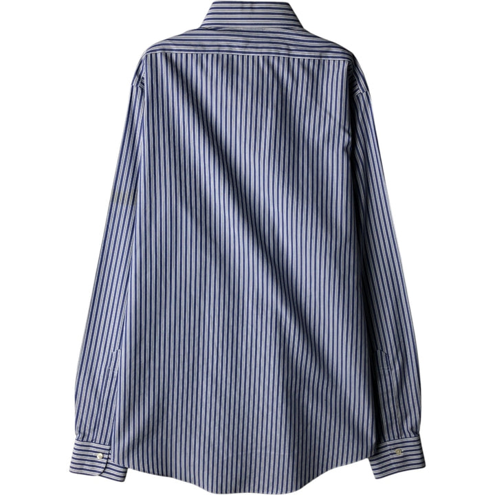 Brooks Brothers Est. 1818 Classic Multi-Stripe Long Sleeve Button-Down Striped Shirt, Men's Size L Supima Cotton blue type Vintage Second Hand