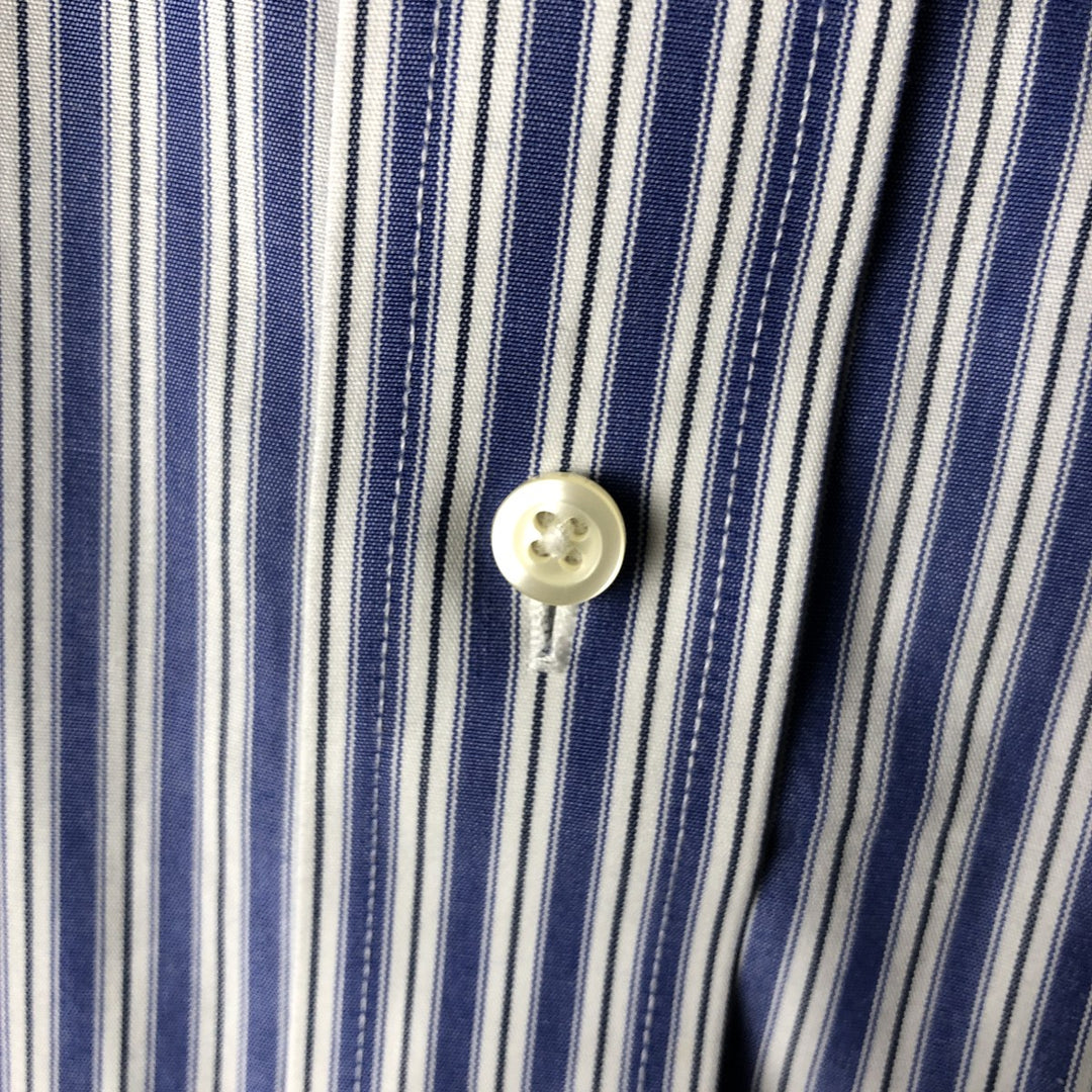 Brooks Brothers Est. 1818 Classic Multi-Stripe Long Sleeve Button-Down Striped Shirt, Men's Size L Supima Cotton blue type Vintage Second Hand