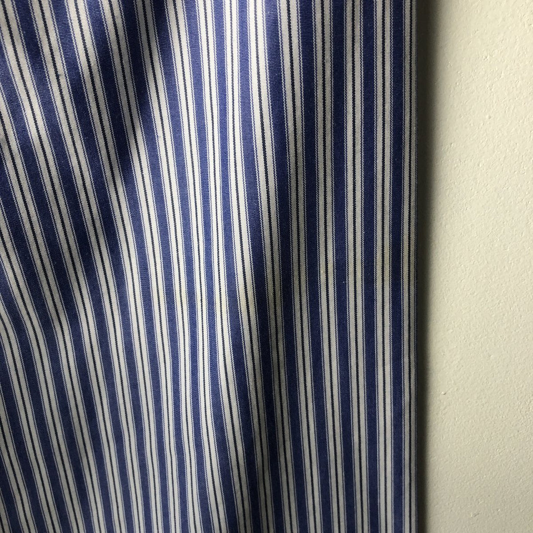Brooks Brothers Est. 1818 Classic Multi-Stripe Long Sleeve Button-Down Striped Shirt, Men's Size L Supima Cotton blue type Vintage Second Hand