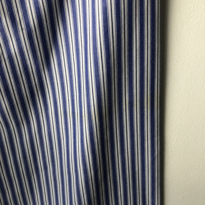 Brooks Brothers Est. 1818 Classic Multi-Stripe Long Sleeve Button-Down Striped Shirt, Men's Size L Supima Cotton blue type Vintage Second Hand