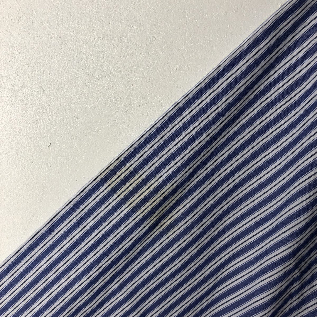 Brooks Brothers Est. 1818 Classic Multi-Stripe Long Sleeve Button-Down Striped Shirt, Men's Size L Supima Cotton blue type Vintage Second Hand