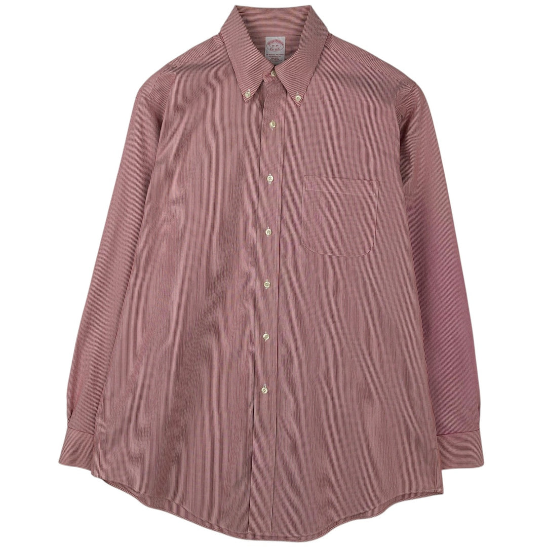 Brooks Brothers Est.1818 Long Sleeve Button-Down Striped Shirt, Men's Size L cotton red type Vintage Second Hand